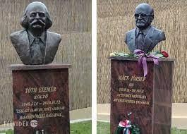 Toth Elemer es Macs Jozsef szobra